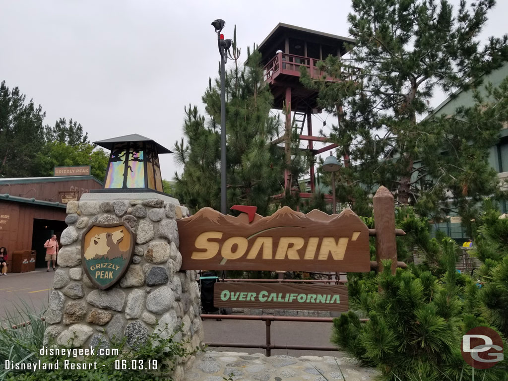 Soarin over California has returned for the month of June.  So that was my first stop.