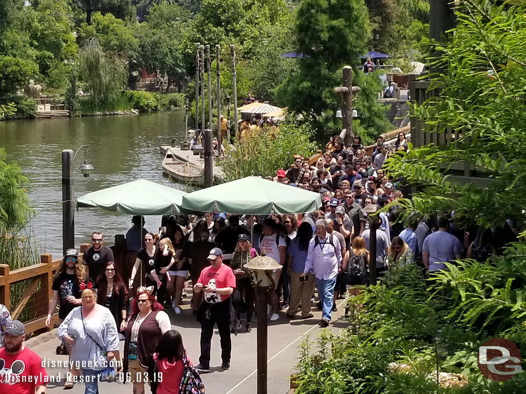 At 1:22pm noticed they started to scan wristbands.  So we went to join the crowd.