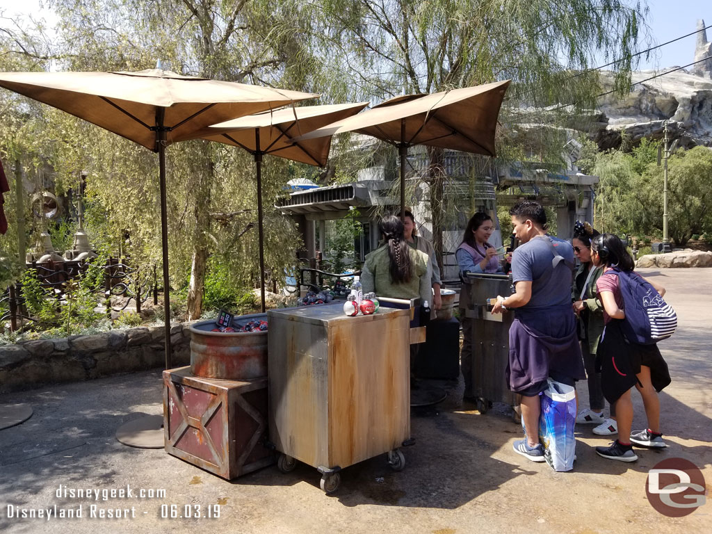 An outdoor vending cart.