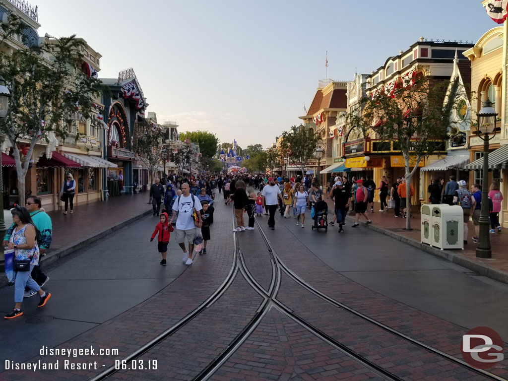 Main Street USA at 6:54pm