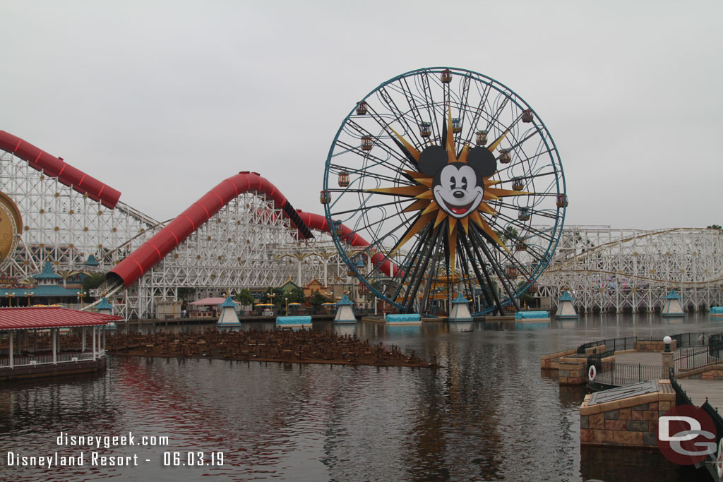 A team working on one of the World of Color platforms.