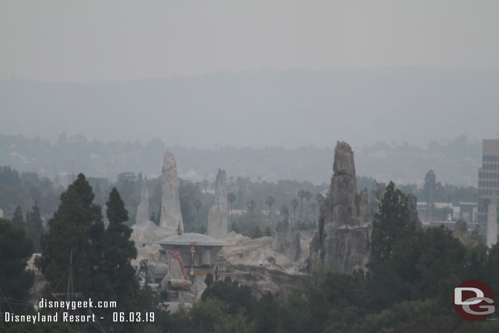 The spires of Batuu in the distance.  I will be visiting later today for the first time.