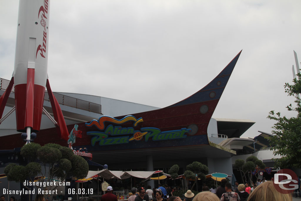 More of the Pizza Planet sign has been installed since Friday.