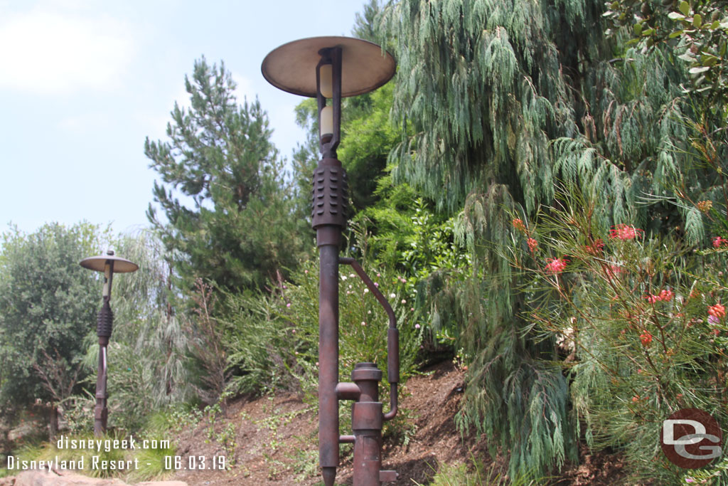 Light poles along the trail.