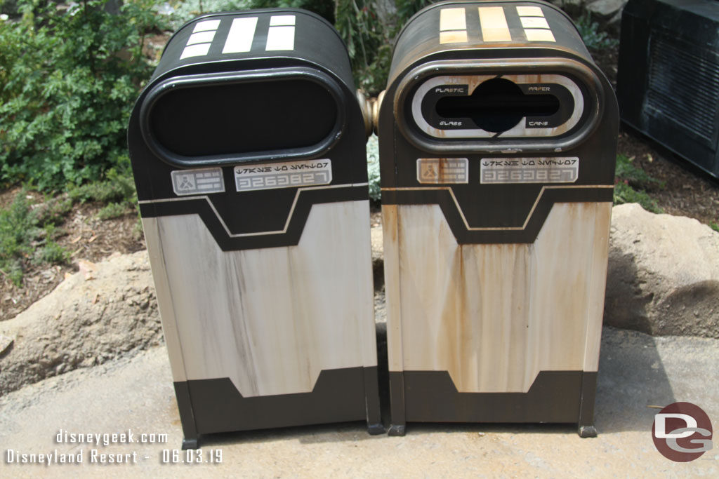 A look at the trash cans for the new land.