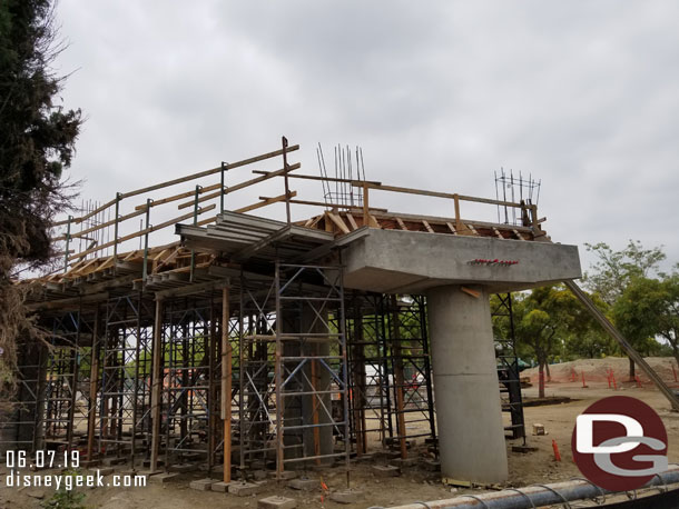 The ramp is moving along.  Rebar is sticking up now for what will be the side walls and decorative elements.  Hard to tell if concrete for the floor has been poured yet.