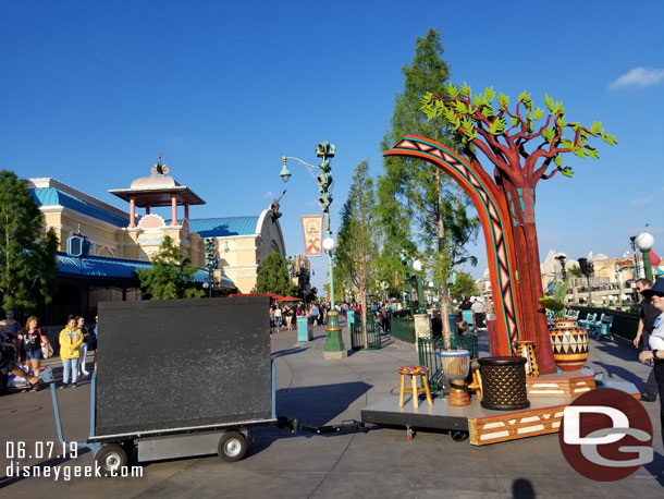 Removing the Tale of the Lion King set as they prepare for World of Color.