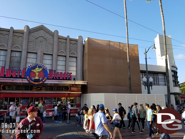 In Hollywood Land the Award Wieners seating area is behind walls for renovation.