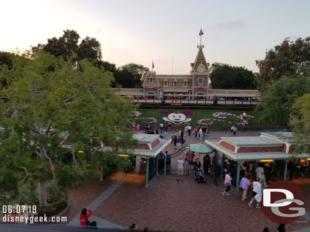 Passing over the entrance to Disneyland