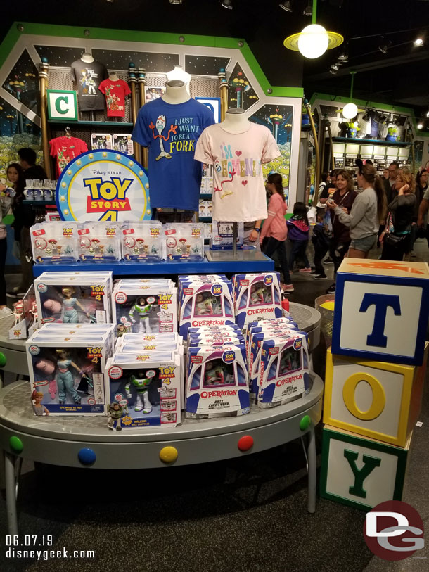 Toy Story 4 Merchandise across the way in the Little Green Men Store Command Store