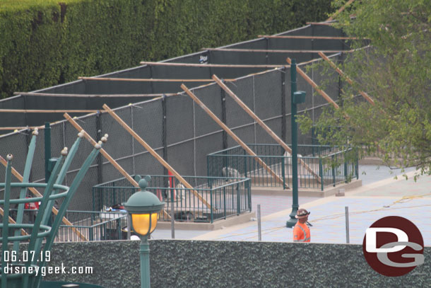 A closer look at the fences installed around the unload area.