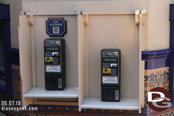 On the way out of DCA.. noticed the two pay phones are both out of service and no receivers.  (I never really noticed them so it may have been like this for months).