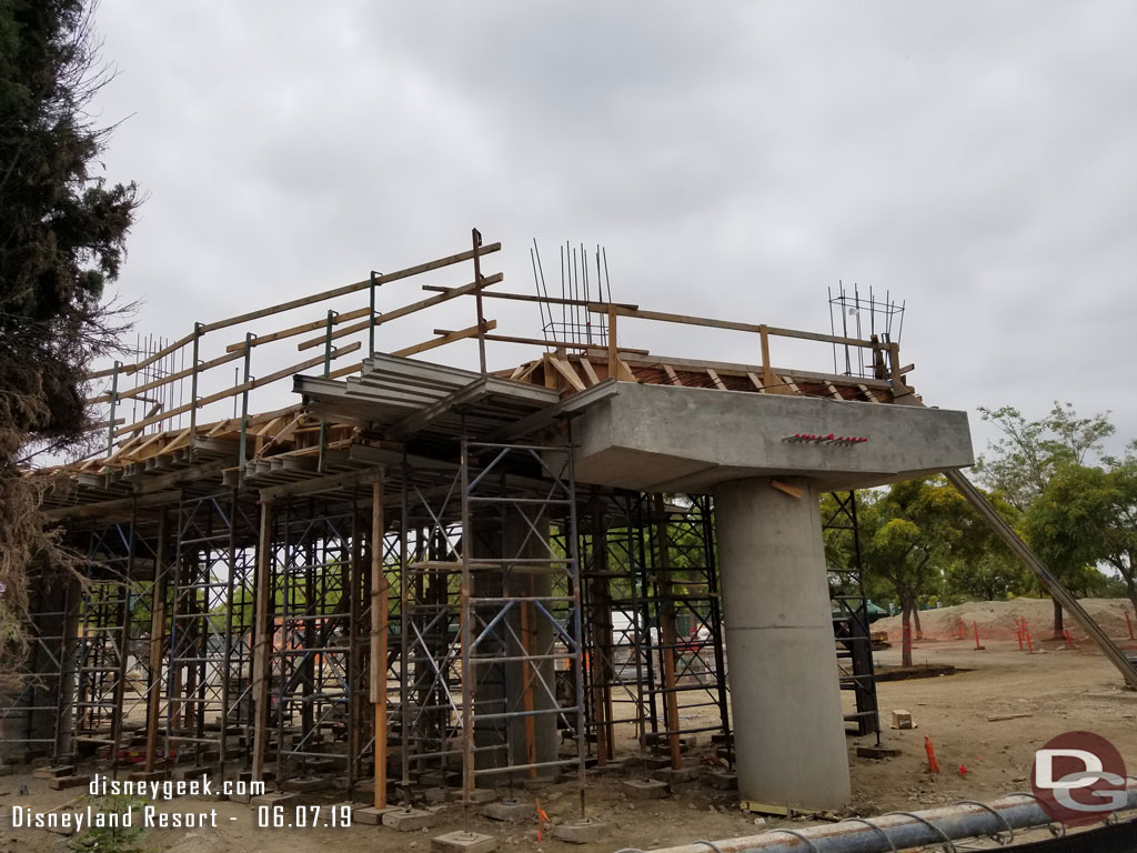 The ramp is moving along.  Rebar is sticking up now for what will be the side walls and decorative elements.  Hard to tell if concrete for the floor has been poured yet.