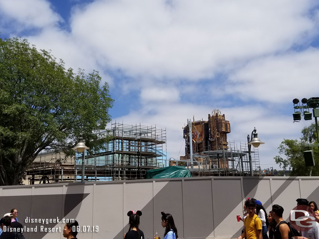 Scaffolding is being erected at the Marvel Project.