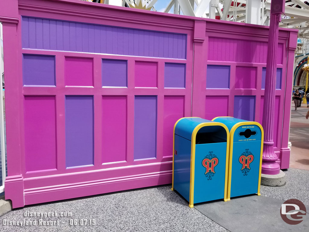 The fences in the area are being repainted to match the color scheme for the new attraction.