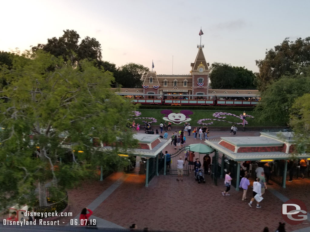 Passing over the entrance to Disneyland