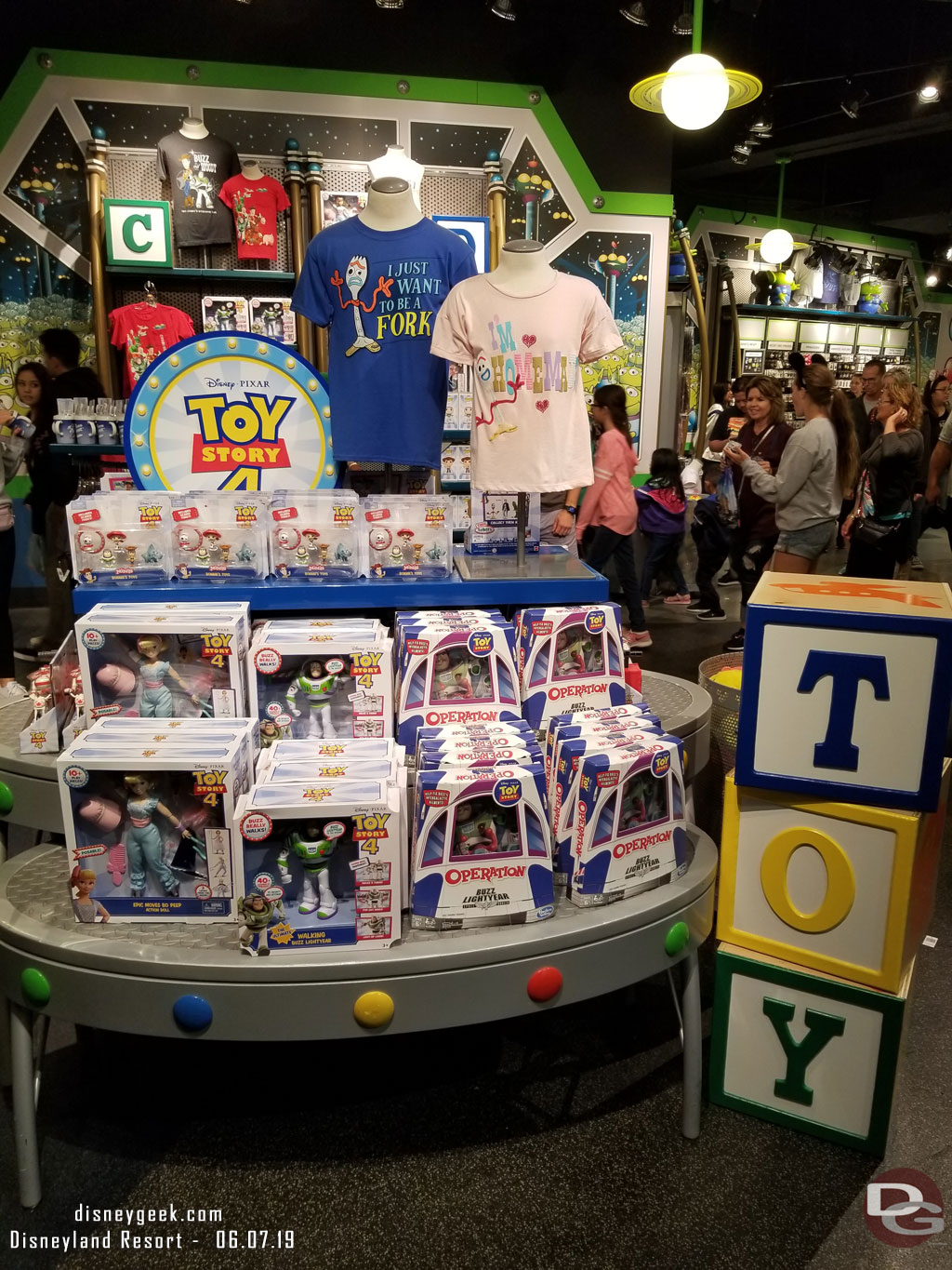 Toy Story 4 Merchandise across the way in the Little Green Men Store Command Store