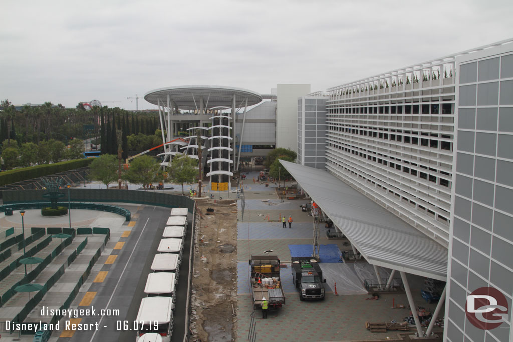 Moving around to the front side of the structure.  They were installing a fence today so they can block off the current tram route to be worked on in the very near future.