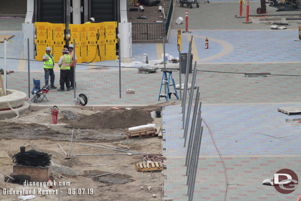 A closer look at the poles for the new temporary fence for the work zone to shift.