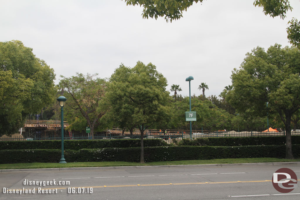 You can see the ramp sloping down in the distance in the Downtown Disney parking lot.