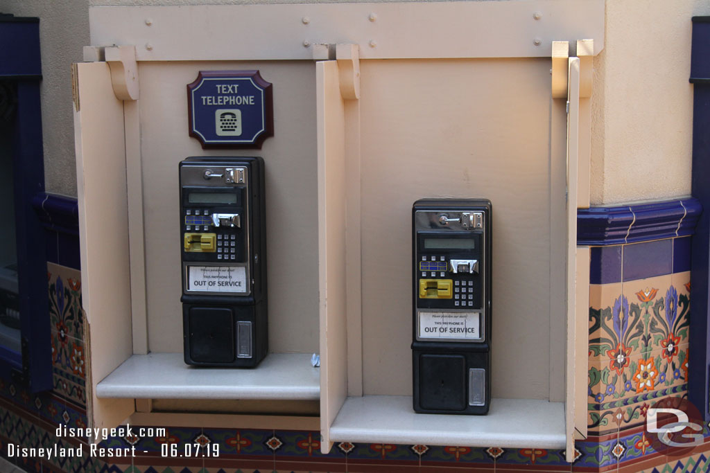 On the way out of DCA.. noticed the two pay phones are both out of service and no receivers.  (I never really noticed them so it may have been like this for months).