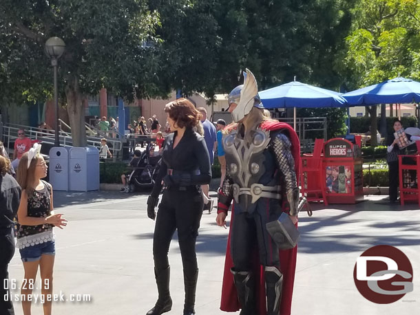 Black Widow visiting with Thor