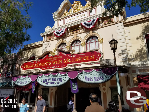 A new exhibit opened in the Disney Gallery Today entitled Happy Haunts Materialize. It is for the 50th Anniversary of the Haunted Mansion.