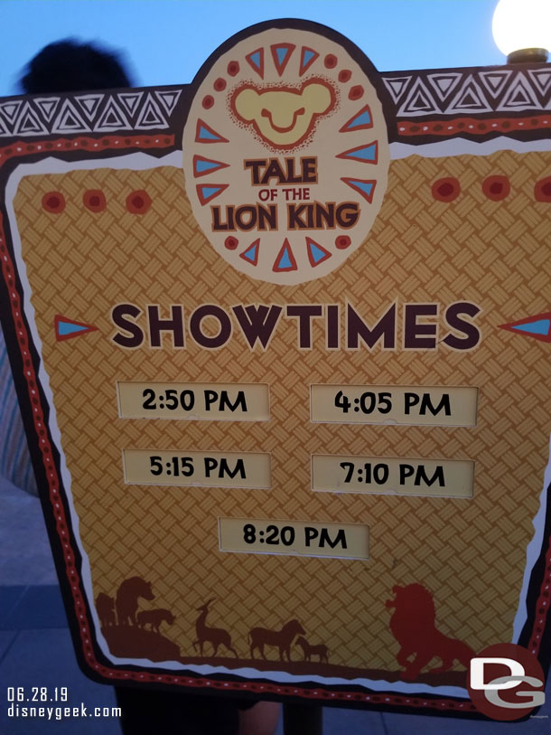 The Tale of the Lion King has shifted to later times  over the past few weeks.