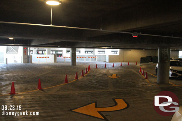 The fences are down and now simple barriers block the Pixar Pals Parking Structure connection.  The new garage will officially open on Sunday.