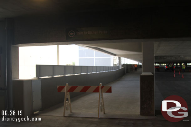 The pedestrian walkway to the new structure.