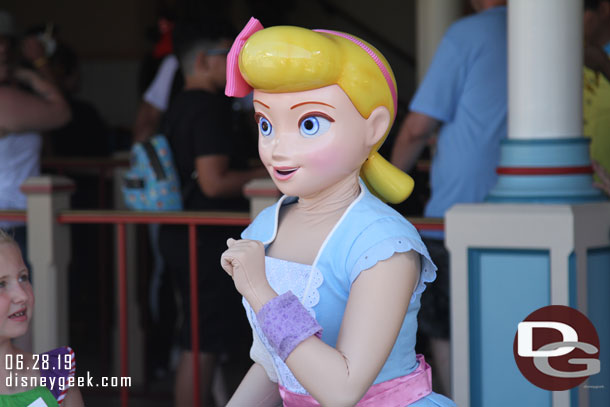 Bo Peep meeting guests near Toy Story Midway Mania.