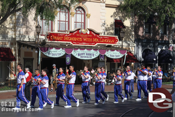 The band marching off after the ceremony.