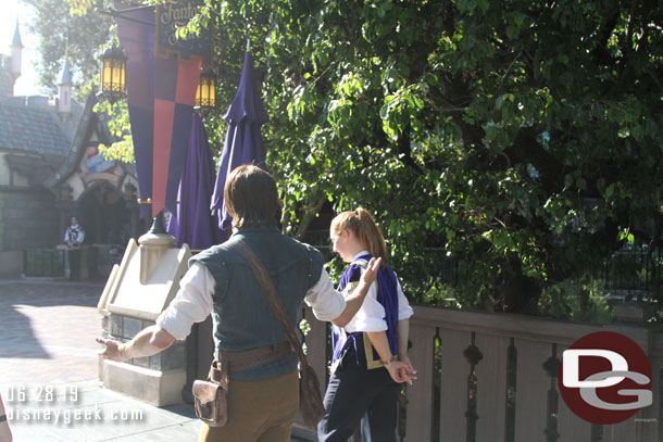 Flynn was strolling through Fantasy Faire talking with guests.