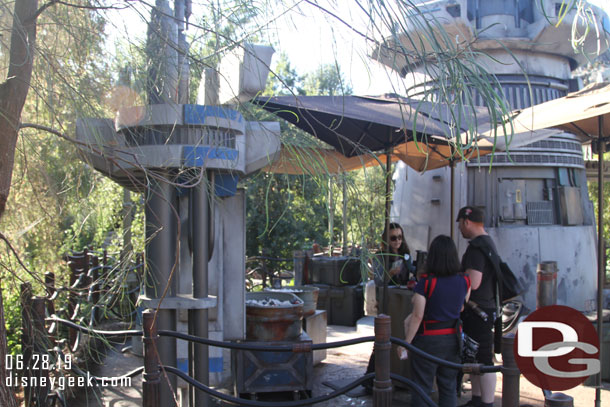 The beverage stop has shifted in the forest since my last visit. It is now at the Rise of the Resistance entrance.