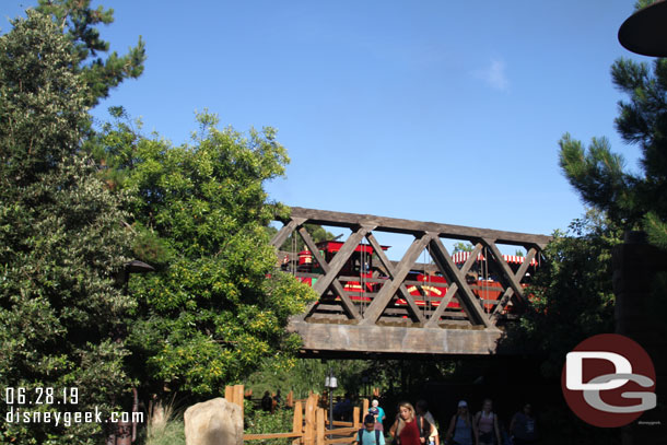 The Disneyland Railroad steaming by.