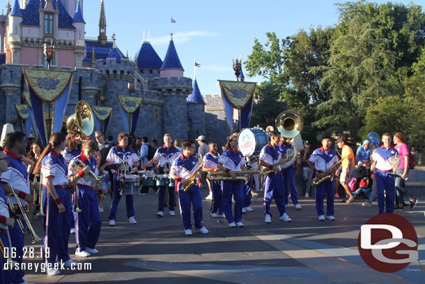 Time for the 6:45pm set by the 2019 Disneyland Resort All-American College Band.