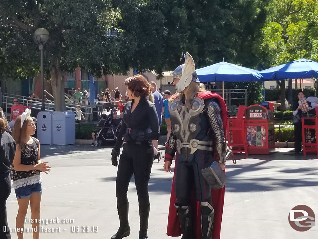 Black Widow visiting with Thor