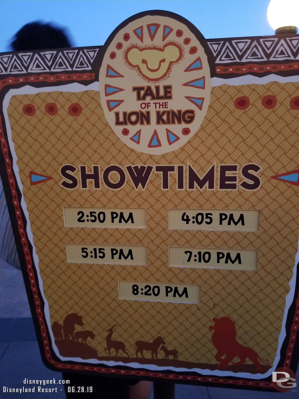 The Tale of the Lion King has shifted to later times  over the past few weeks.