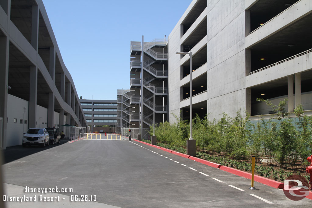 Onboard and heading to the parks.  You pass by this access driveway between the two garages.