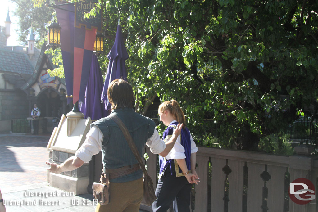 Flynn was strolling through Fantasy Faire talking with guests.