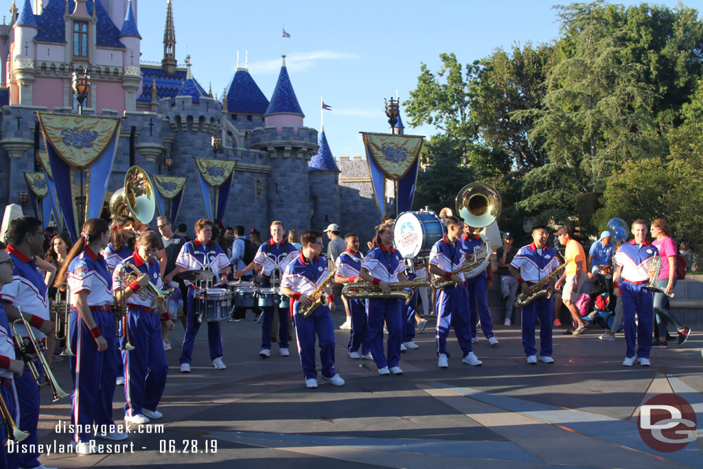 Time for the 6:45pm set by the 2019 Disneyland Resort All-American College Band.