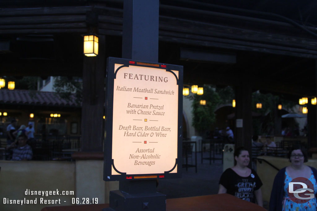 I never noticed how this menu sign was lit along the parade route.  