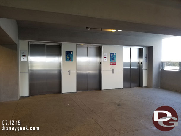 There are three primary elevators that go down to ground level.