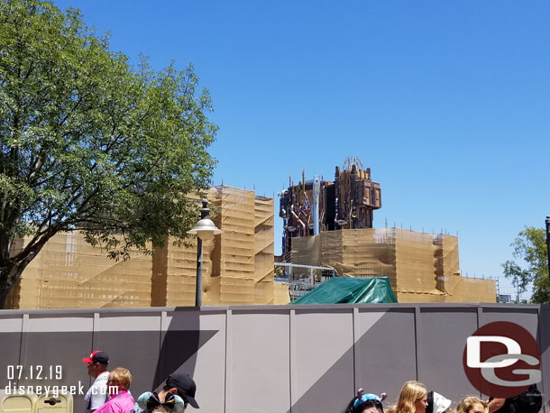 A check of the Marvel project from ground level.  You really cannot see much with the scaffolding covered.