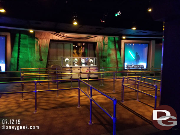 Star Wars Launch Bay was quiet.  The sign said 15 min for the meet and greet but no one was around and it was a walk on.
