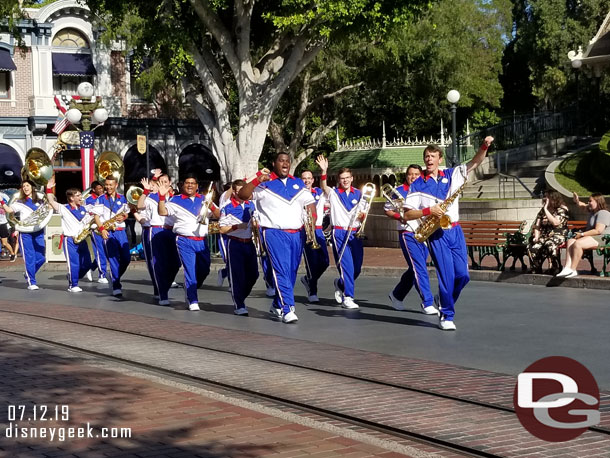 Time for the 5:15pm Disneyland Resort All-American College Band set on Main Street USA. The start with a Star Wars Medley in Town Square (pictures and videos on the blog from previous days if you want to hear/see the performance).