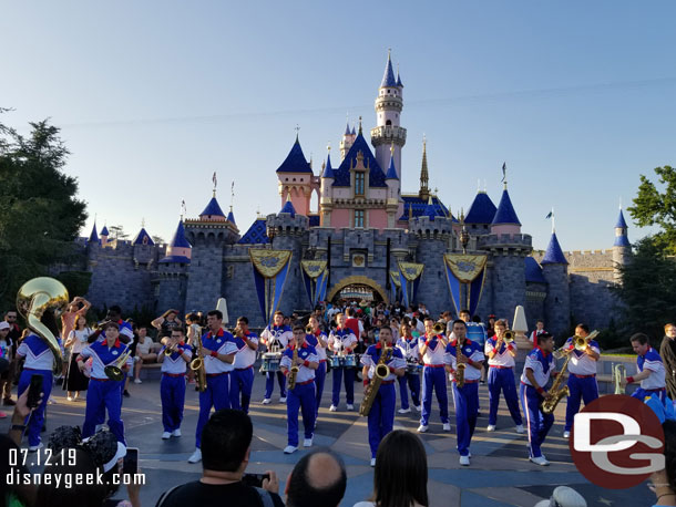 The 2019 All-American College band at Sleeping Beauty Castle.