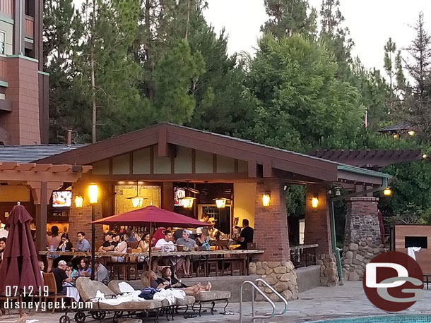 The bar is on the pool deck, but open to all guests.