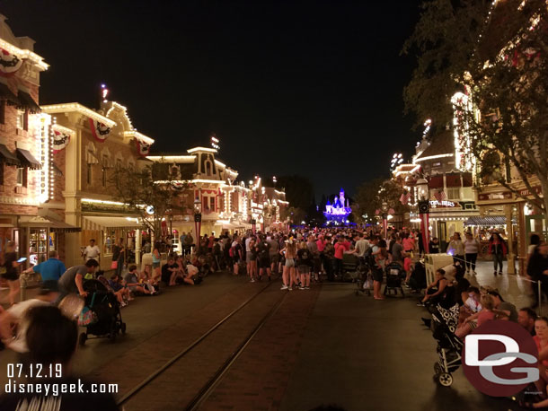 Main Street USA 10 minutes before the start of Disneyland Forever.