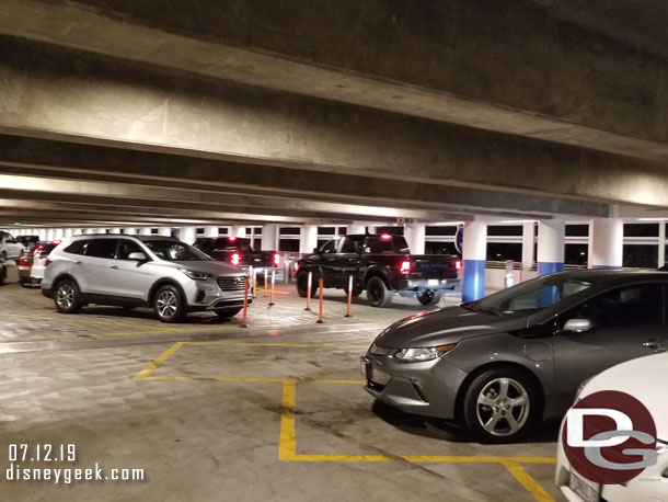 But cars were backed up on the exit route on the 5th level. Seems the merging into the driveway combined with cars backing out on the aisle and guest crossing were leading to a slow crawl to the ramp.